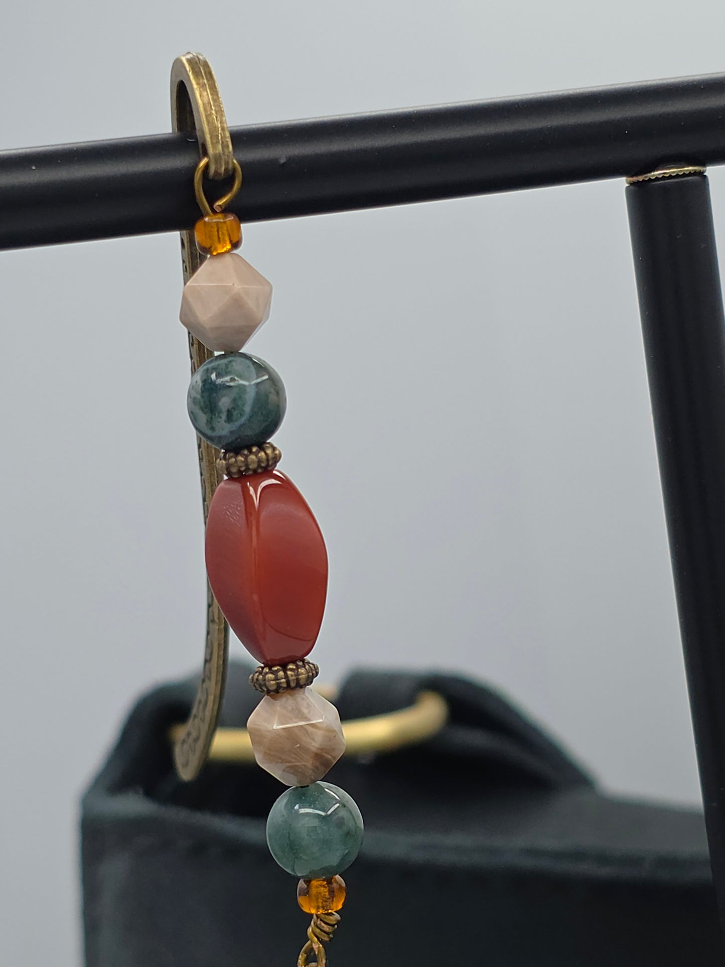 Earthy Gemstone Bookmark – Crazy Lace Agate & Carnelian | Hearth & Hollow Co.