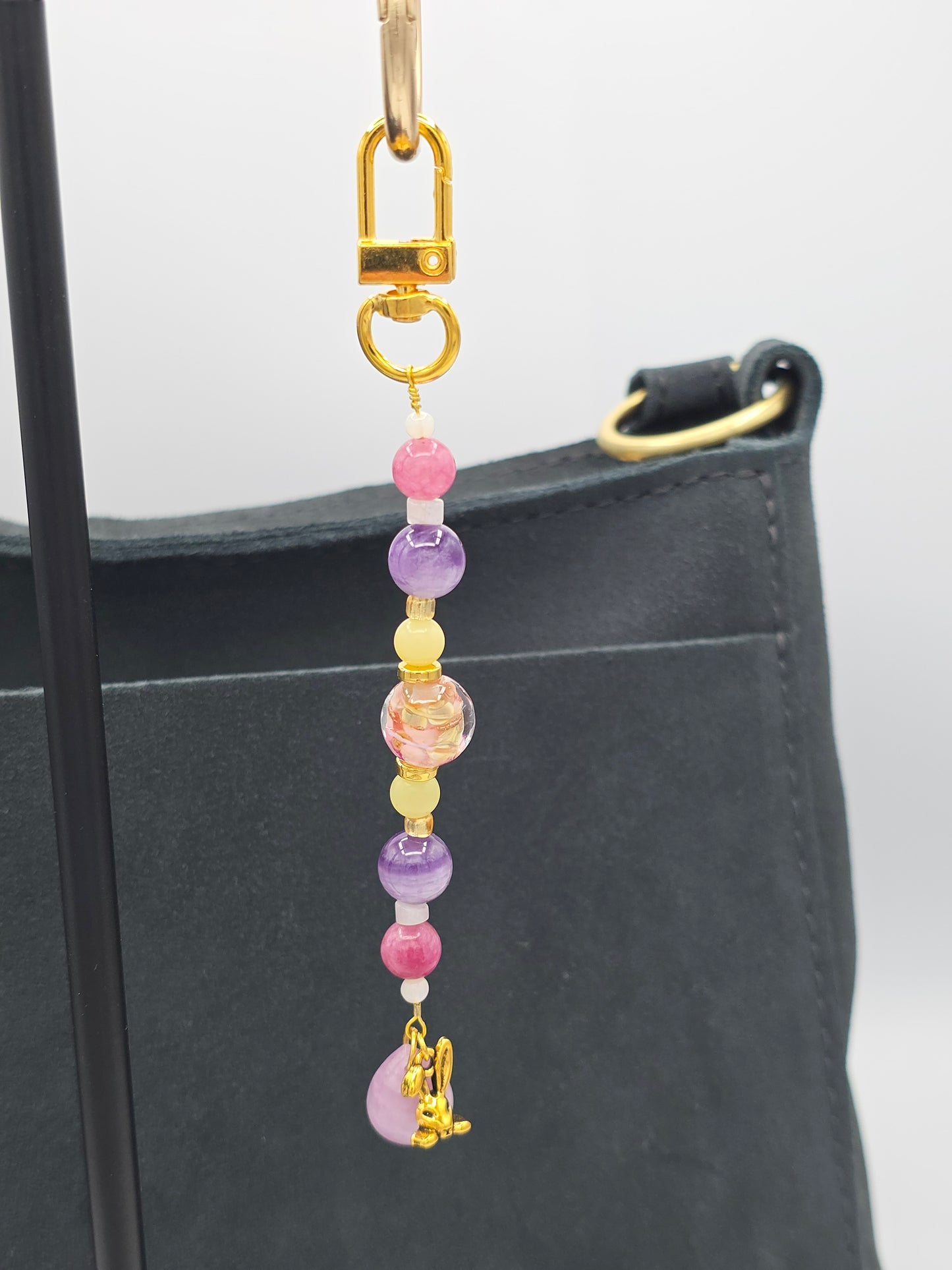 Bunny Gemstone Charm – Amethyst, Pink Tourmaline & Kunzite | Hearth & Hollow Co.