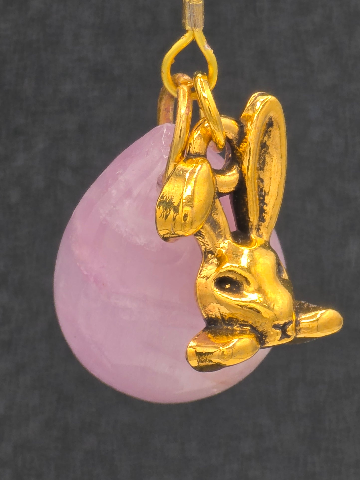 Bunny Gemstone Charm – Amethyst, Pink Tourmaline & Kunzite | Hearth & Hollow Co.