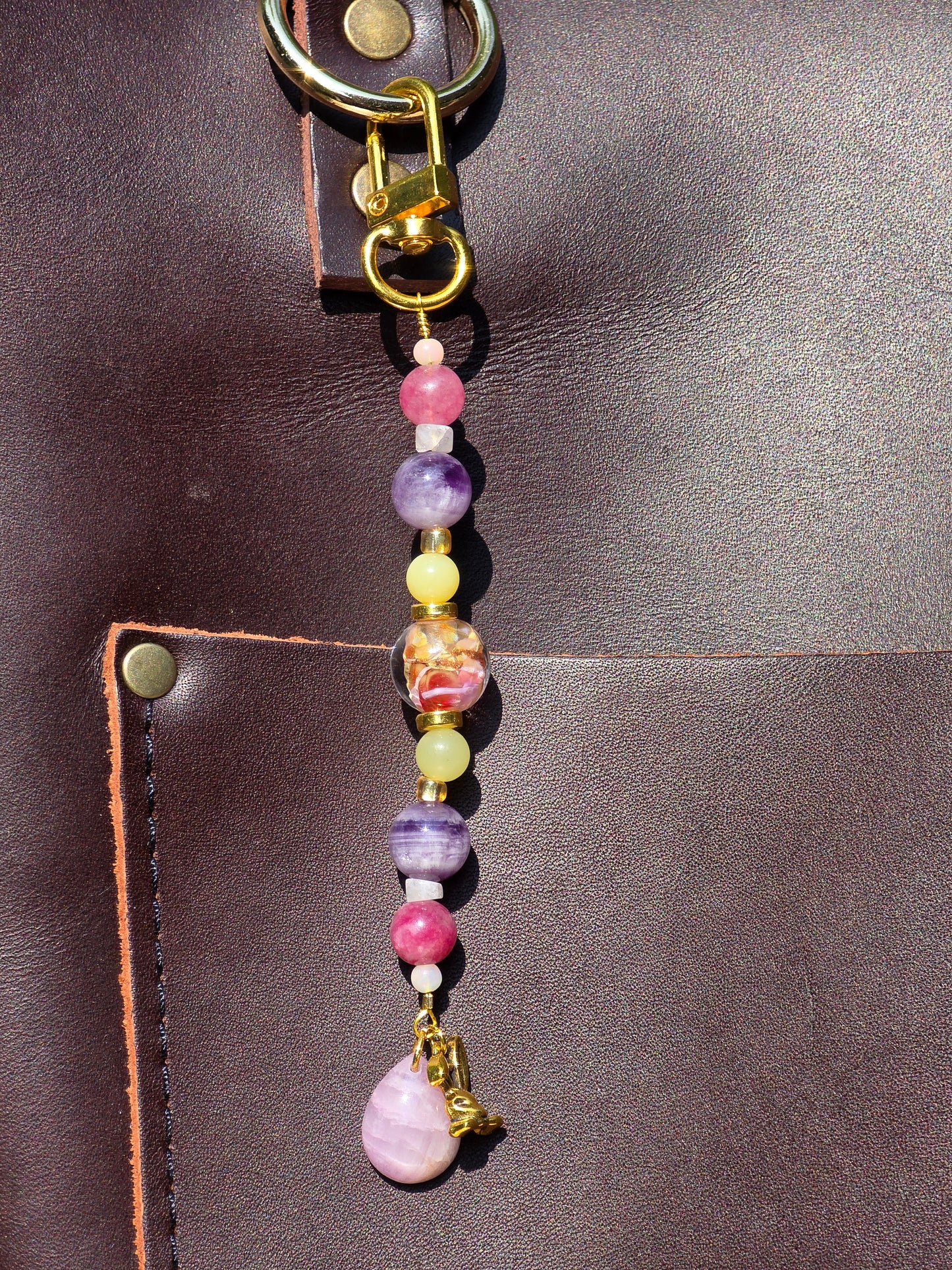 Bunny Gemstone Charm – Amethyst, Pink Tourmaline & Kunzite | Hearth & Hollow Co.
