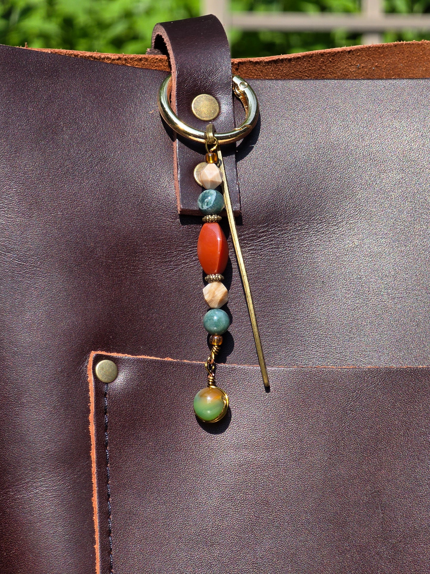 Earthy Gemstone Bookmark – Crazy Lace Agate & Carnelian | Hearth & Hollow Co.