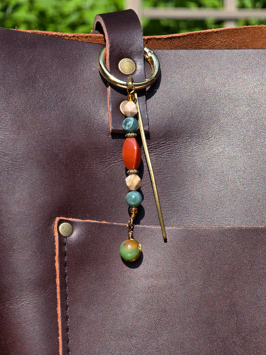 Earthy Gemstone Bookmark – Crazy Lace Agate & Carnelian | Hearth & Hollow Co.