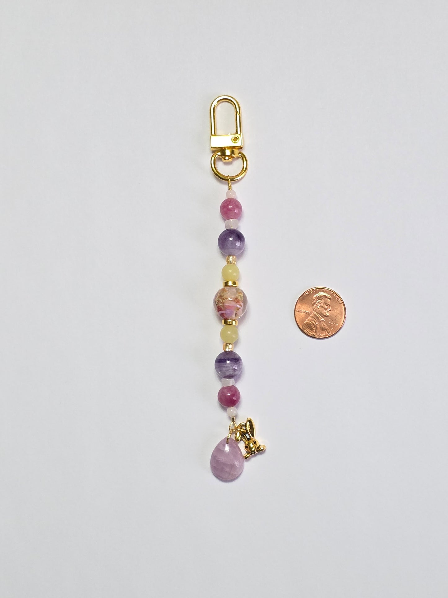 Bunny Gemstone Charm – Amethyst, Pink Tourmaline & Kunzite | Hearth & Hollow Co.