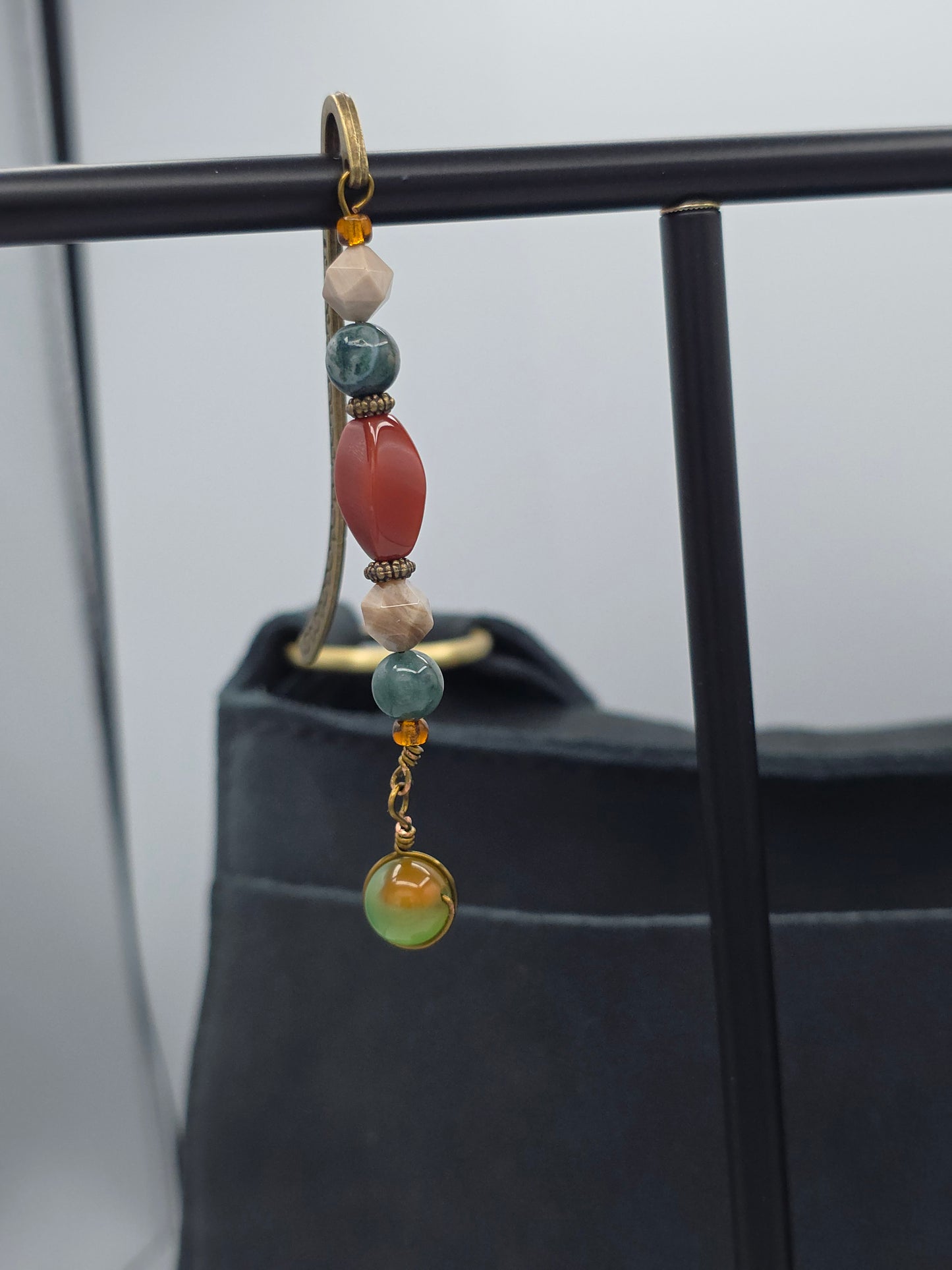 Earthy Gemstone Bookmark – Crazy Lace Agate & Carnelian | Hearth & Hollow Co.